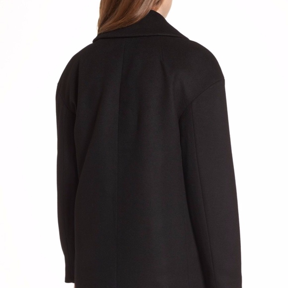 J. Crew Wool Blend Two Button Black Coat - Picture 7 of 8